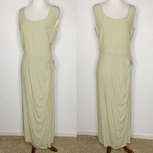 Elizabeth Wayman New York Vintage Yellow Acetate Side-Tie Dress Size 10